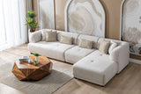 detail view of Jenna Ivory 3-Piece RAF sectional sofa upholstery
