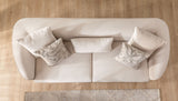 Side view of Linda Ivory Velvet Loveseat 71"