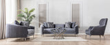 Linda Gray Velvet Sofa and Loveseat set main view