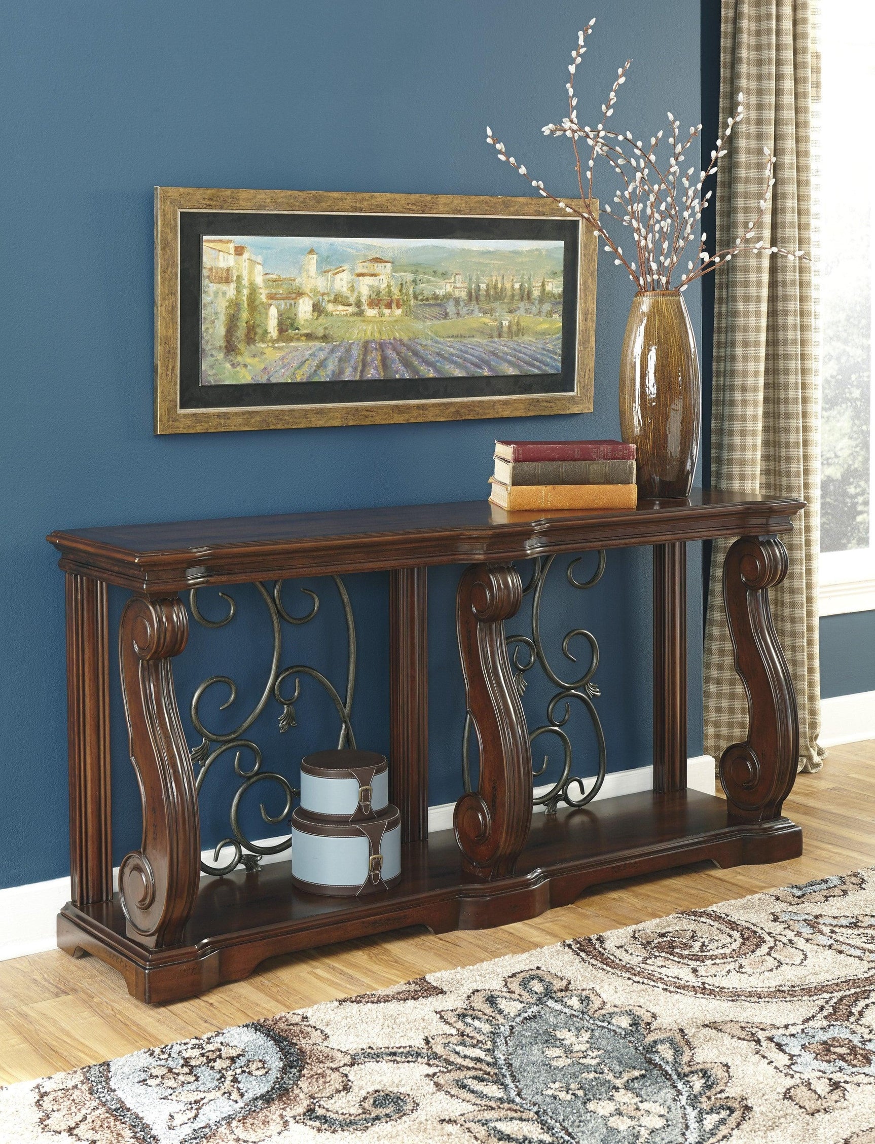 Rustic Brown Modern Contemporary Solid Wood Storage Coffee Table top and storage compartments - Ella Furniture
