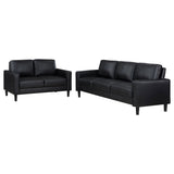 side view of Ruth 2-Piece Upholstered Track Arm Sofa Set Black