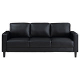 main view of Ruth 2-Piece Upholstered Track Arm Sofa Set Black