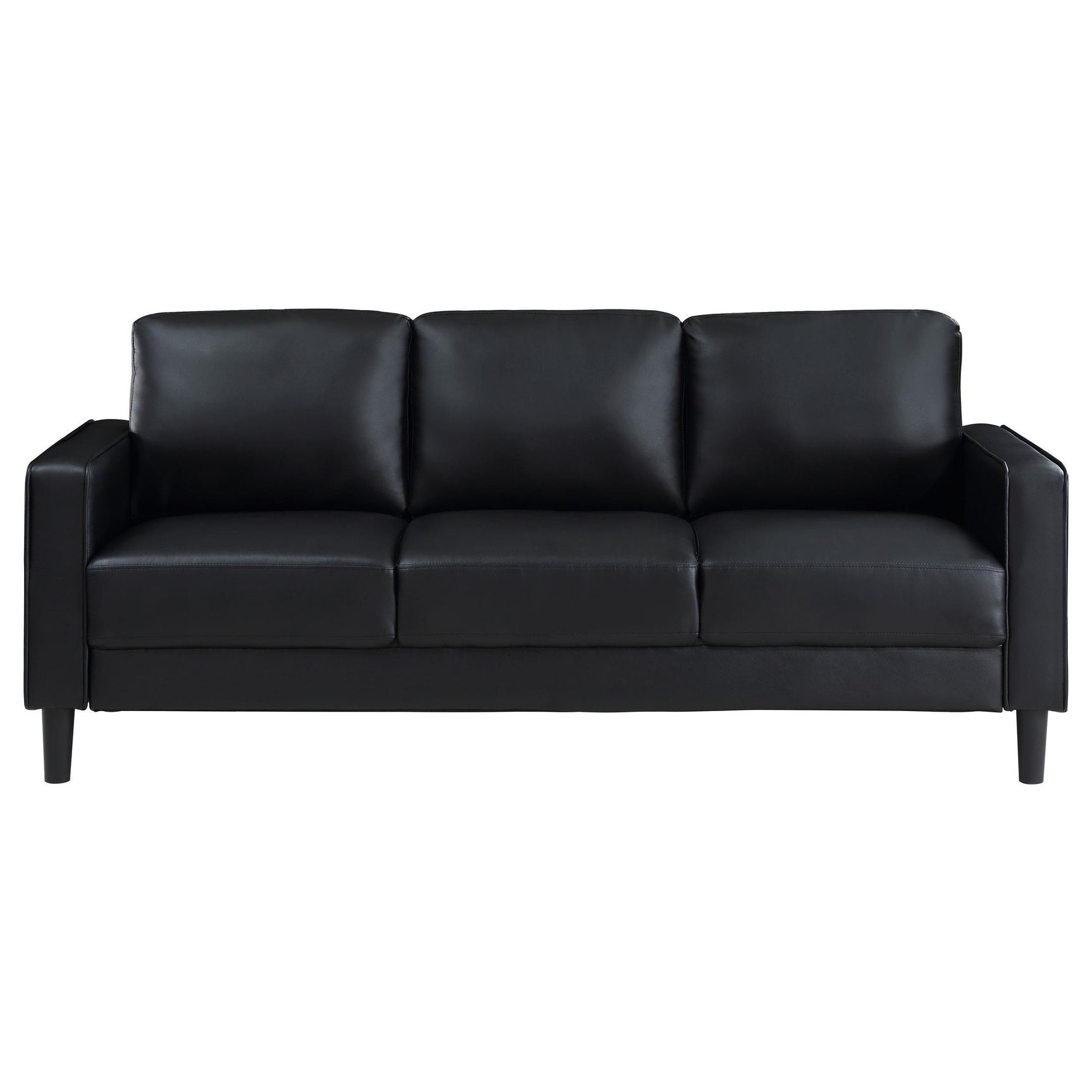 main view of Ruth 2-Piece Upholstered Track Arm Sofa Set Black