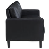 close-up detail of Ruth 2-Piece Upholstered Track Arm Sofa upholstery in black