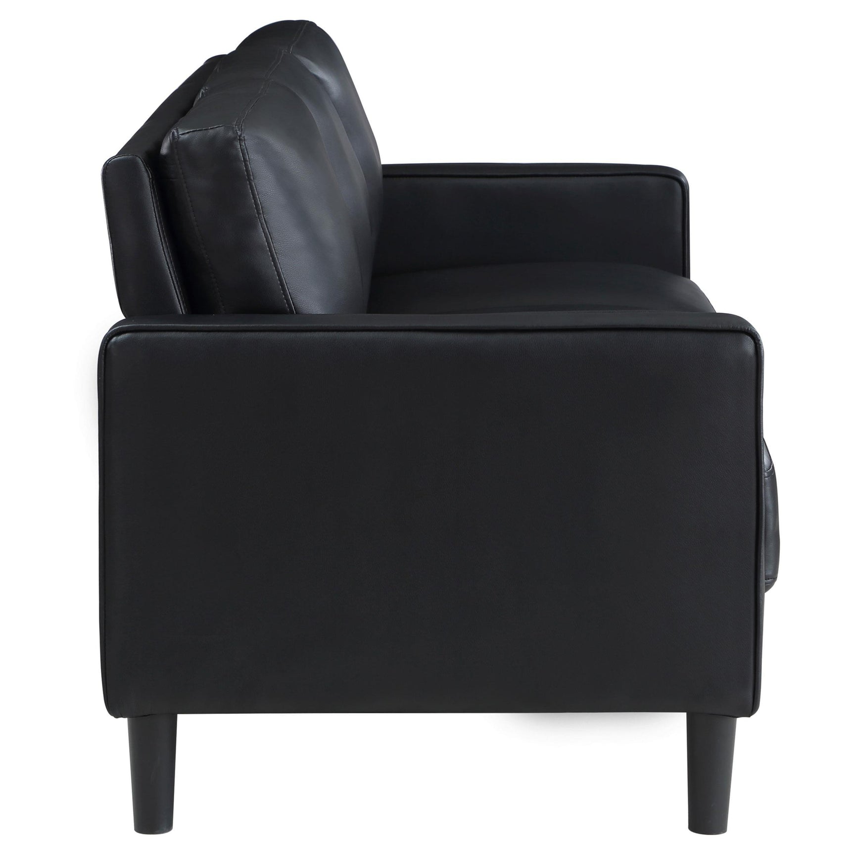 close-up detail of Ruth 2-Piece Upholstered Track Arm Sofa upholstery in black