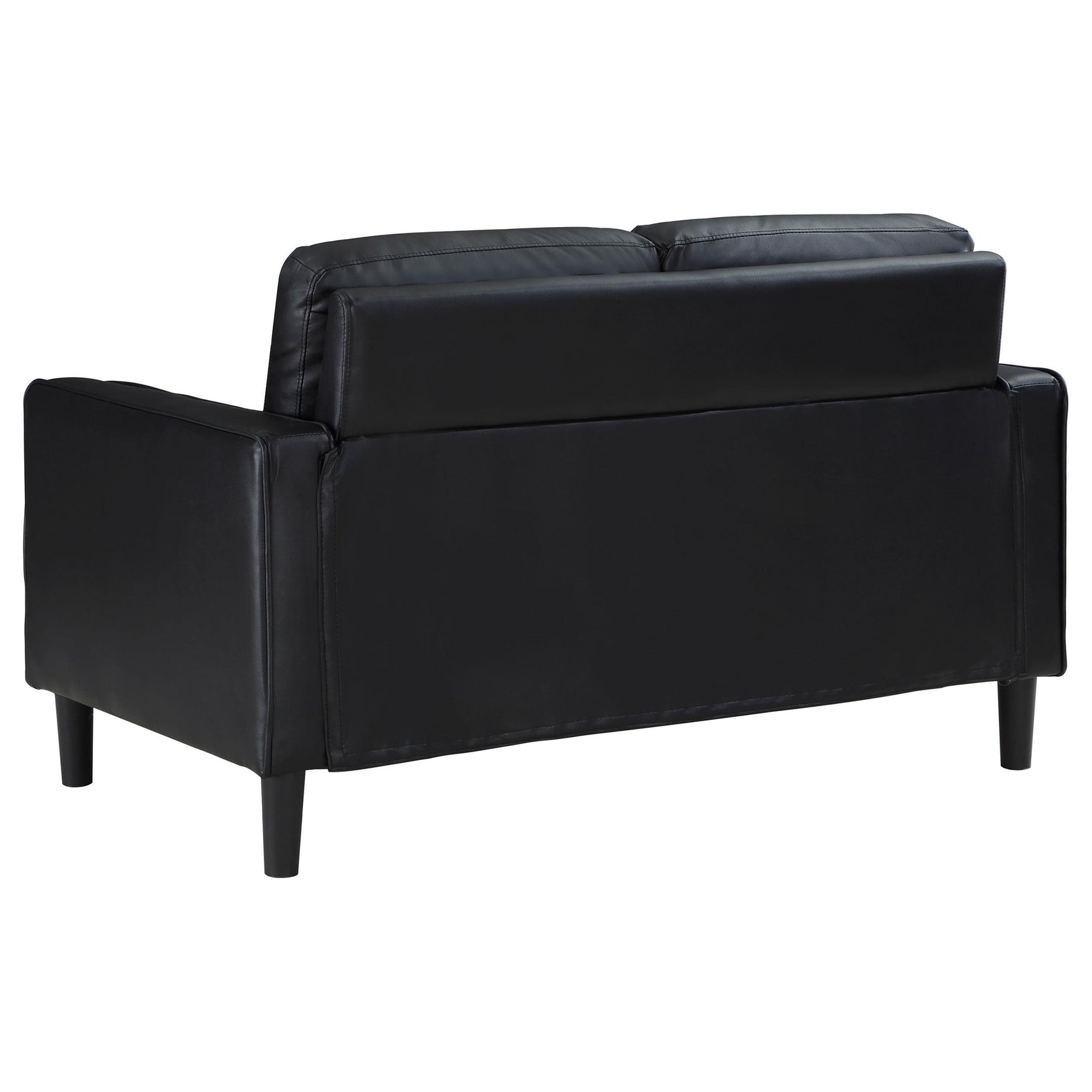 detailed armrest of Ruth 2-Piece Upholstered Track Arm Sofa Set Black