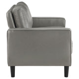 Ruth 2-Piece Upholstered Track Arm Sofa Set Grey front view