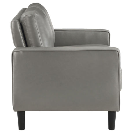 Ruth 2-Piece Upholstered Track Arm Sofa Set Grey front view