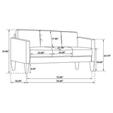 Ruth 2-Piece Upholstered Track Arm Sofa Set Grey cushion detail