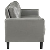 Ruth 2-Piece Upholstered Track Arm Sofa Set Grey detailed view