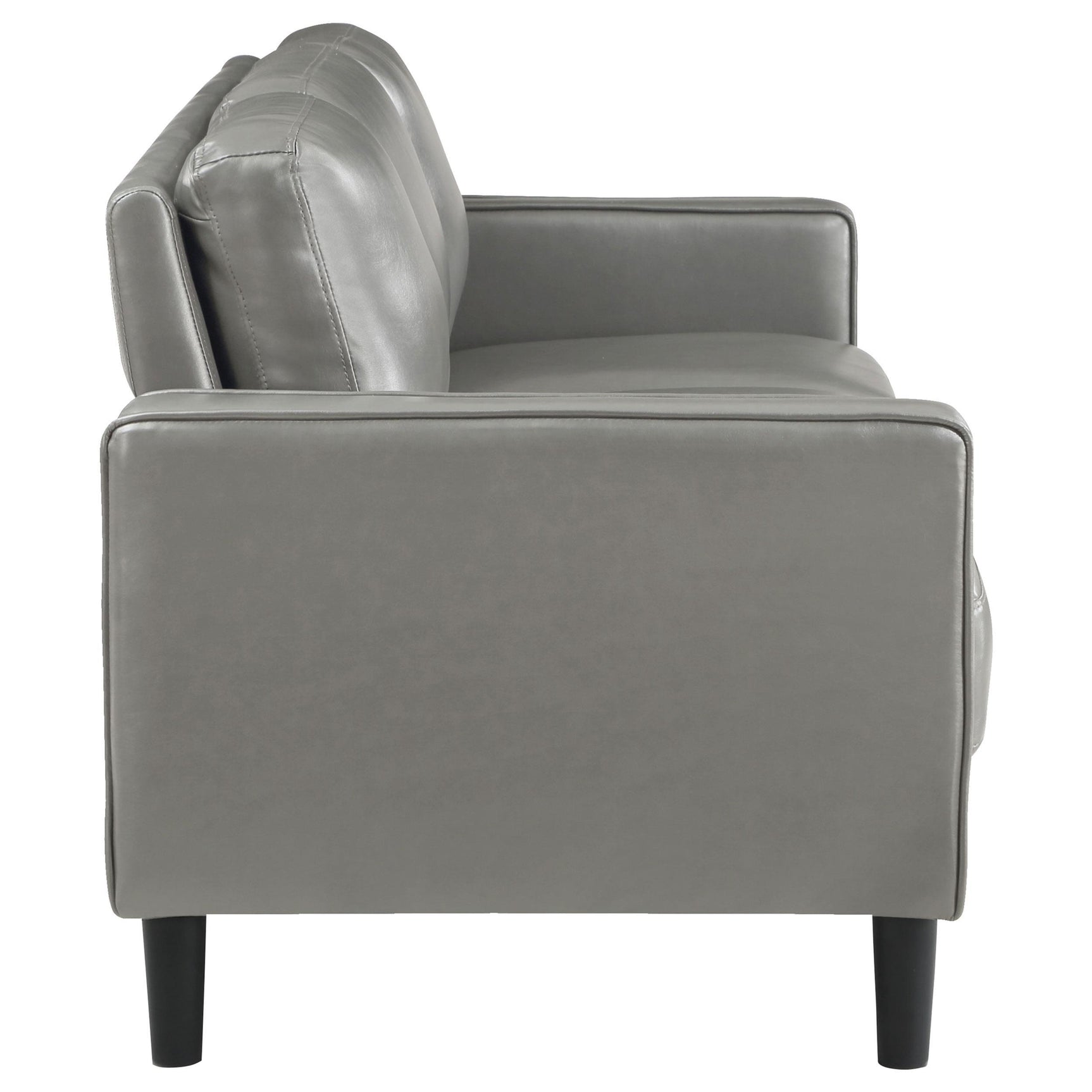 Ruth 2-Piece Upholstered Track Arm Sofa Set Grey detailed view