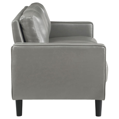 Ruth 2-Piece Upholstered Track Arm Sofa Set Grey detailed view