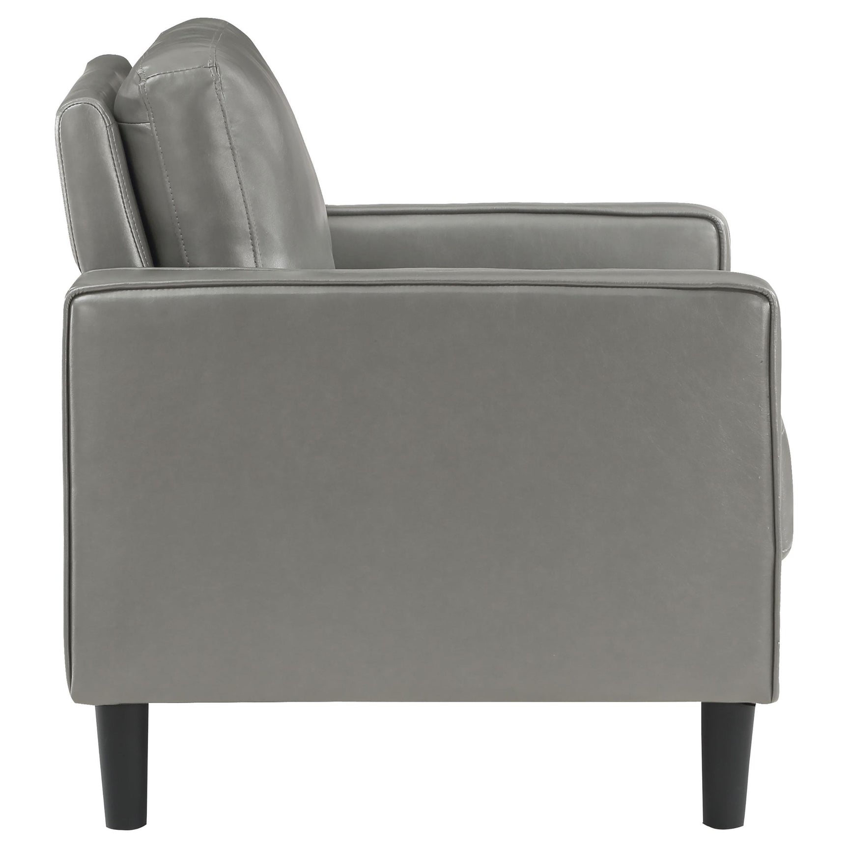 Side angle emphasizing sofa silhouette