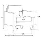 Detailed stitching on loveseat armrest