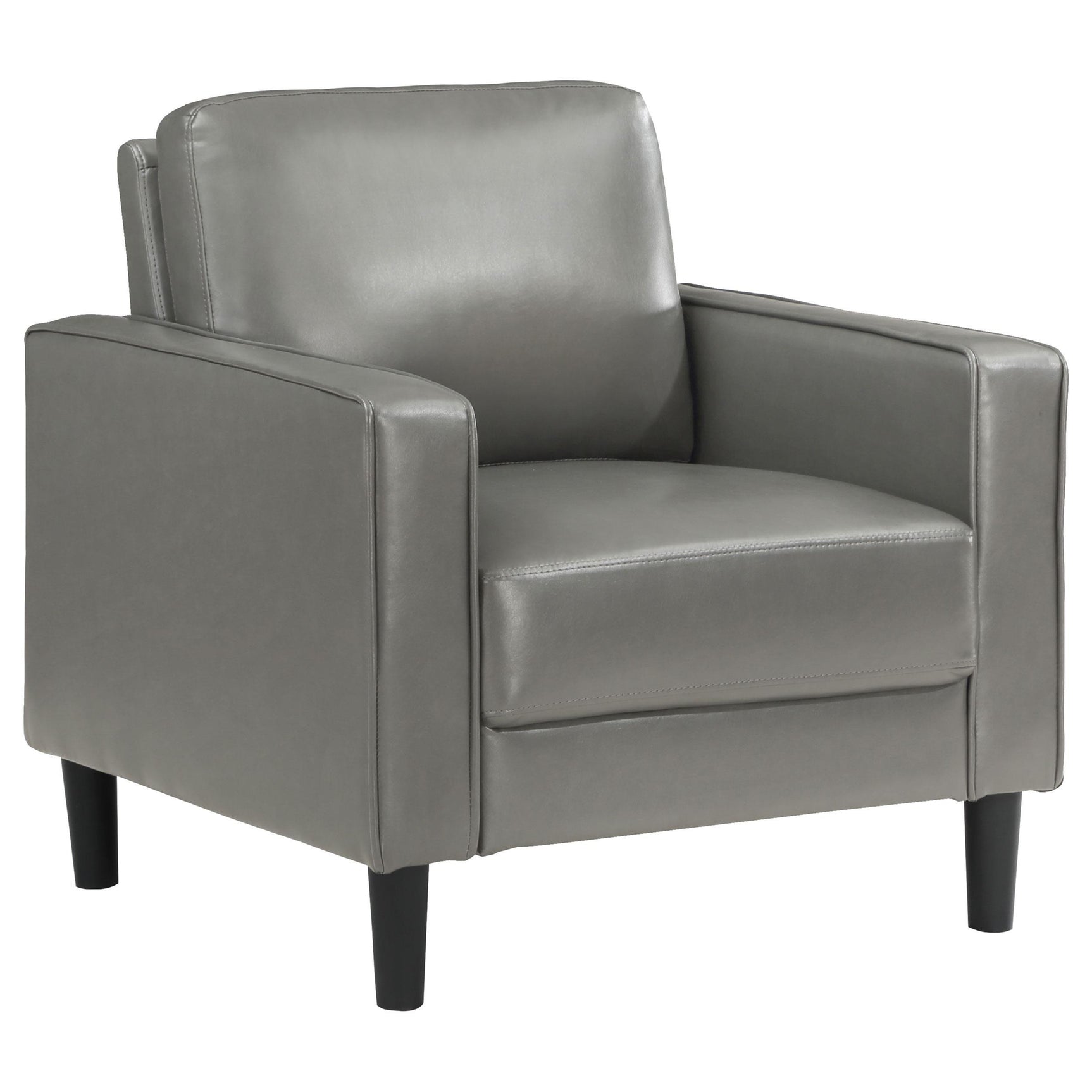 Ruth 3-Piece Upholstered Track Arm Sofa Set grey, side view