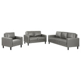 Ruth 3-Piece Upholstered Track Arm Sofa Set grey, side view