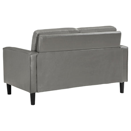 Ruth 3-Piece Upholstered Track Arm Sofa Set grey, detail view