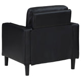Chair with plastic feet on floor