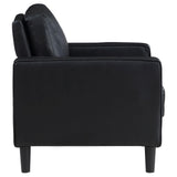 Armrest and seat cushion detail