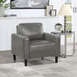 Ruth Accent Chair in Grey Faux Leather side angle