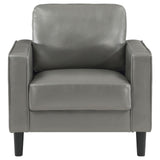 Modern Ruth Accent Chair with straight track arms in grey