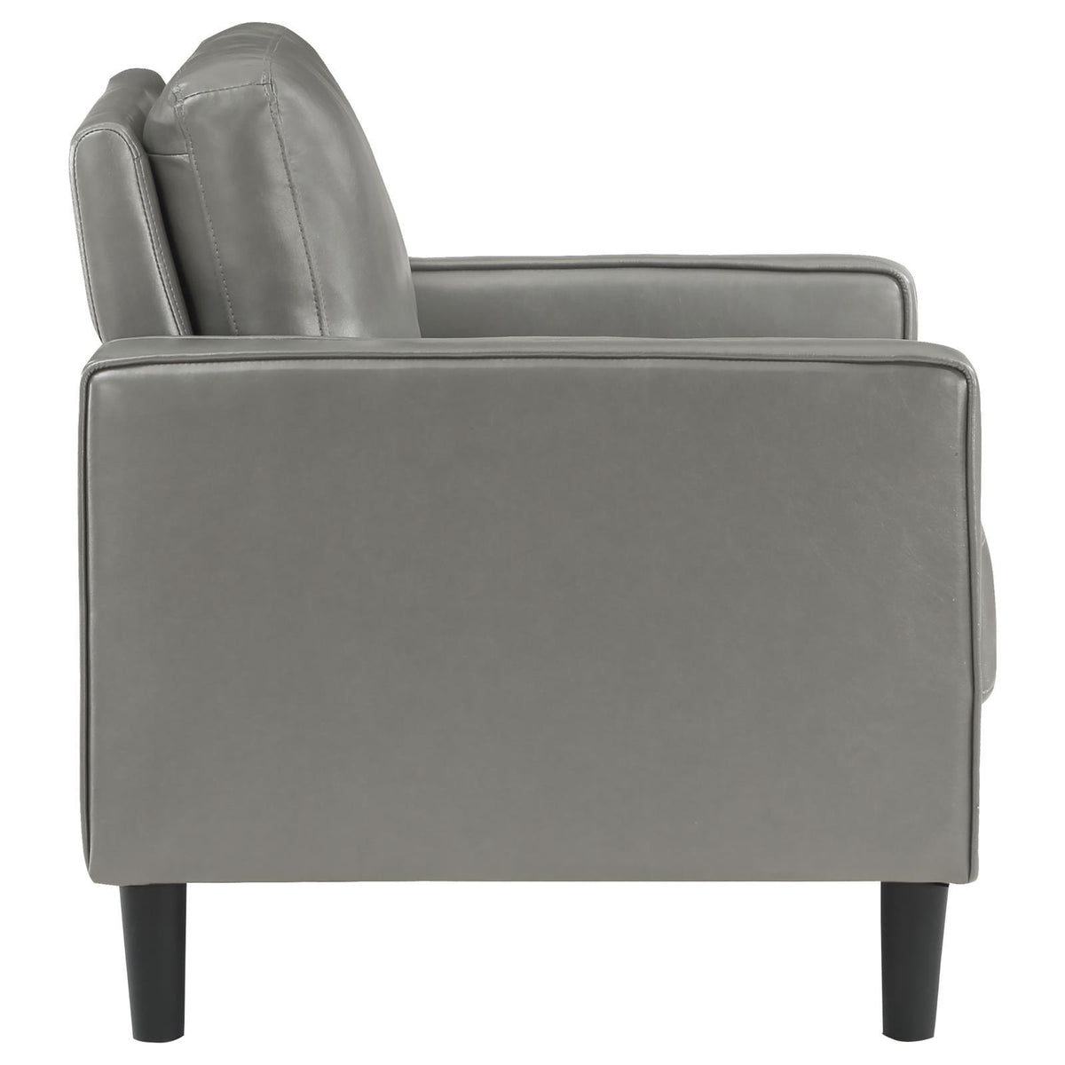 Full view of Ruth Grey Accent Chair in living space