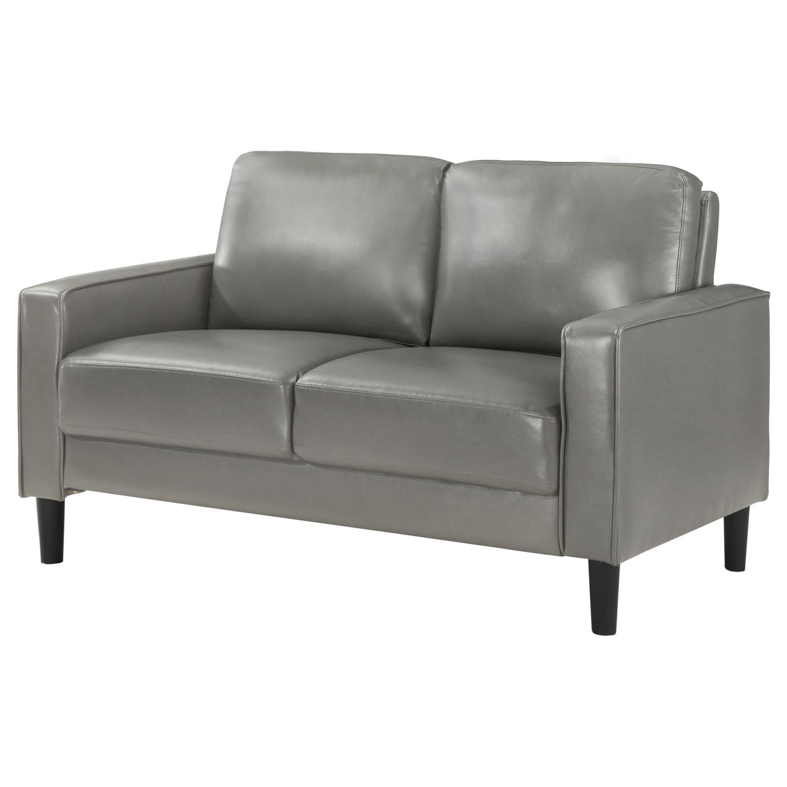 Ruth Loveseat showcasing tapered plastic legs and modern silhouette
