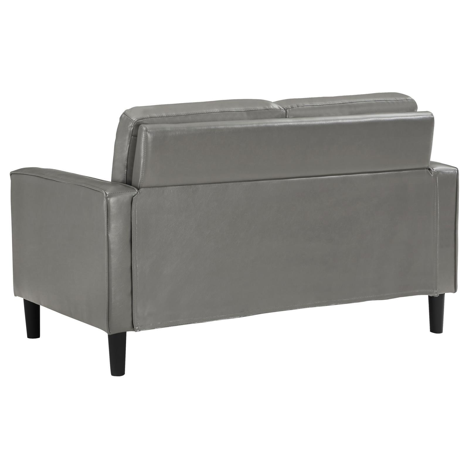Back angle of Ruth Loveseat showing webbed back support