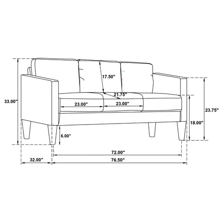 Main view showcasing full Ruth Sofa in black