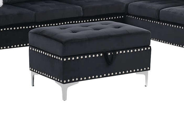 S123 Joy (Black) (Storage Ottoman) - Ella Furniture