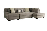 Detail of Bri Pewter upholstery on sectional sofa