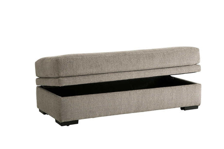 Bri Pewter Storage Ottoman by New Era, front view