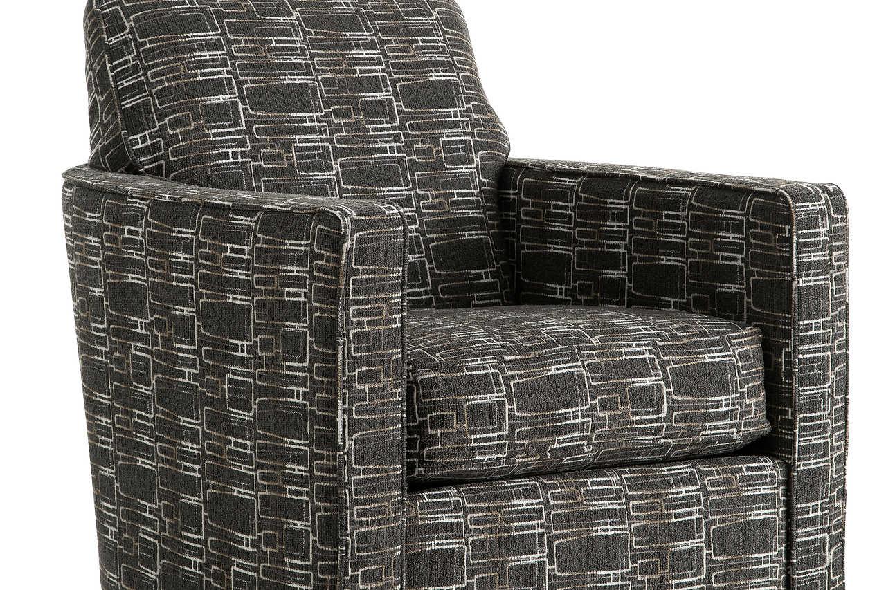 Bri Pewter Storage Ottoman, perspective showing height and fabric