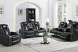 Zeus Grey power reclining sofa front angle