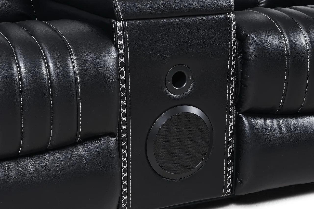 Back view of the Zeus Grey reclining sofa