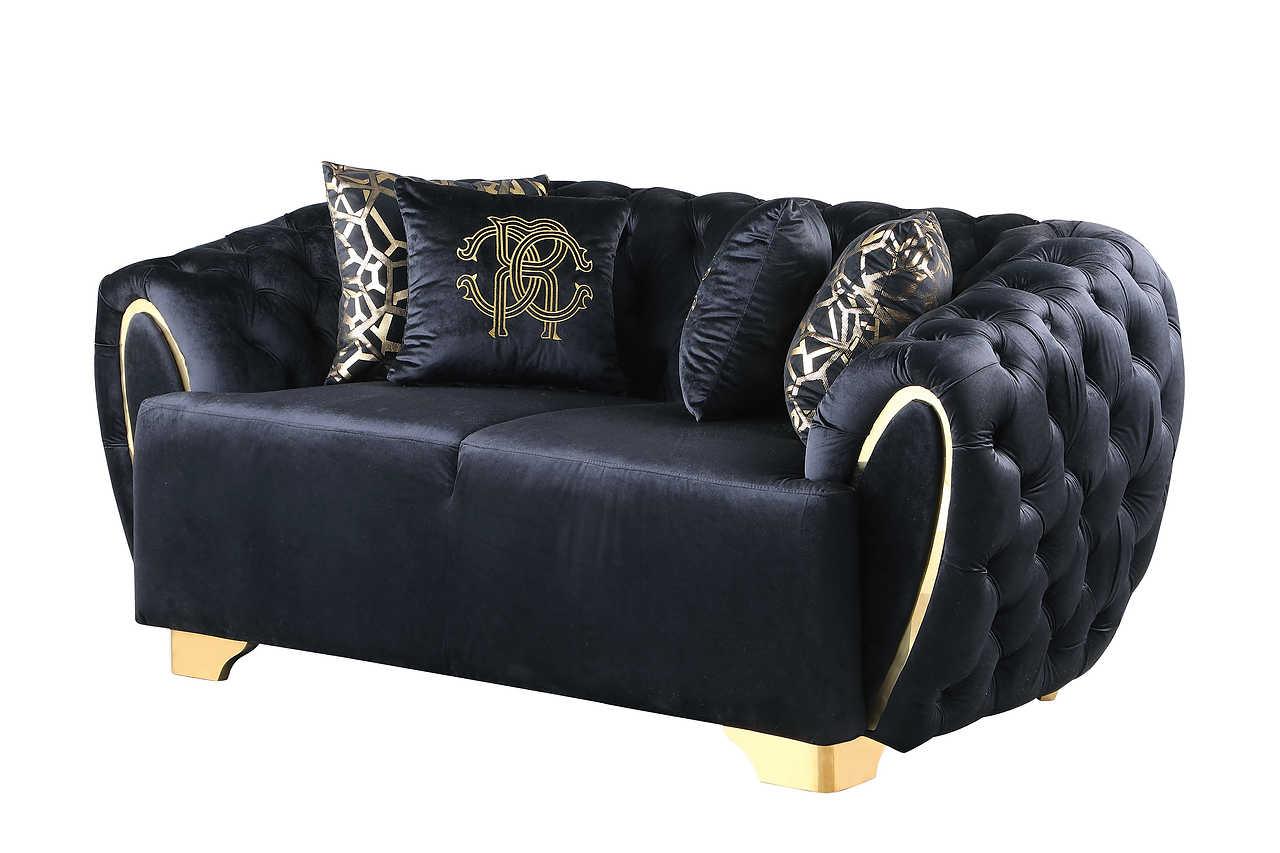 Mila black chair with visible legs