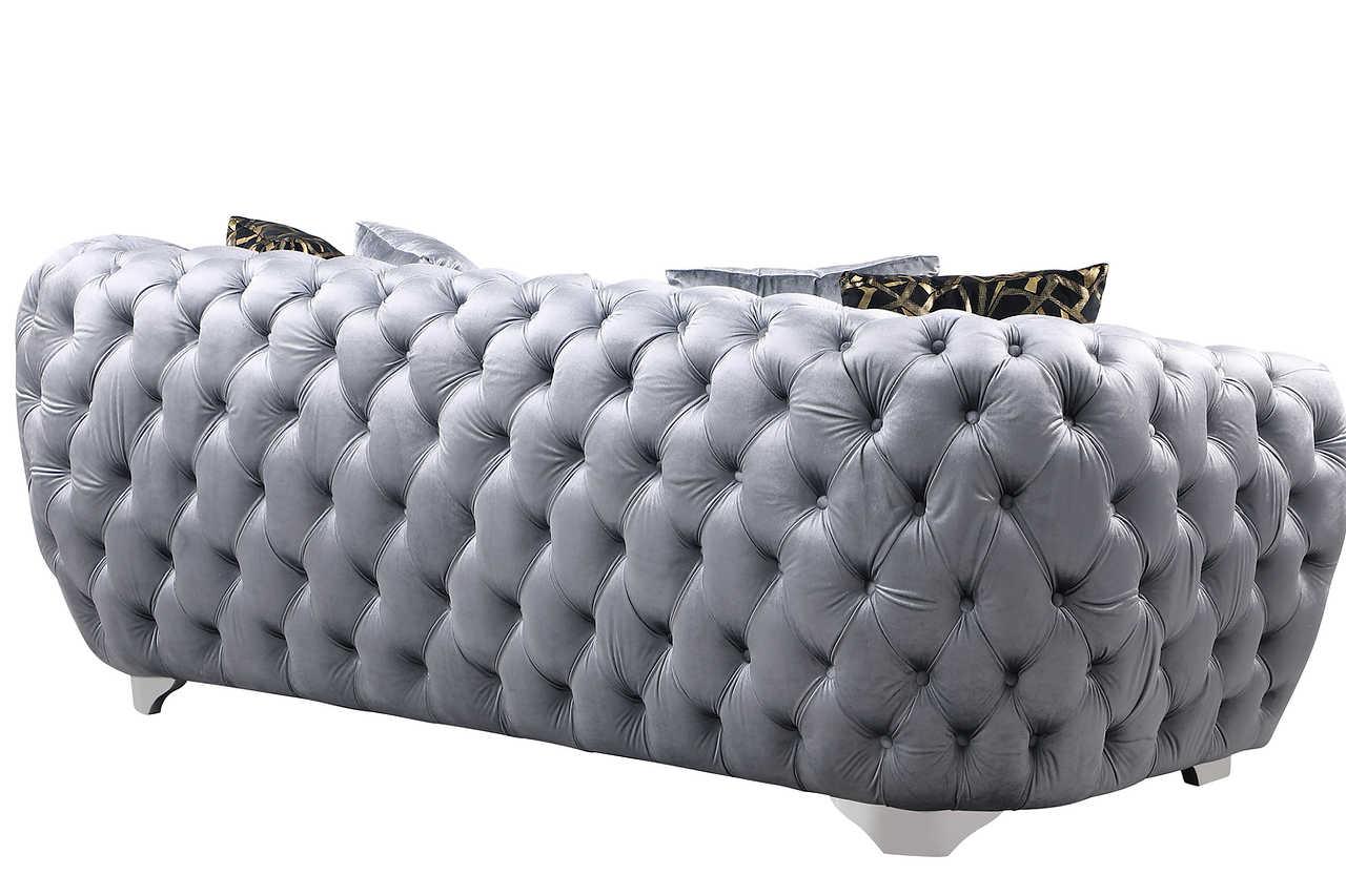 Rear view of Mila Grey Chair with adjustable headrest