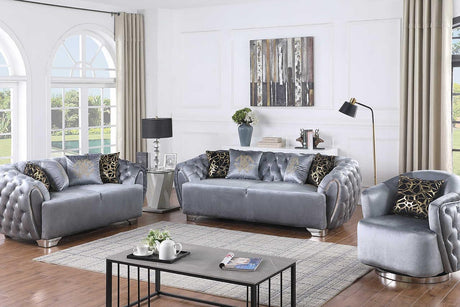 Mila Grey Living Room Set main front view
