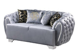 Side view of Mila Grey Living Room Set chair
