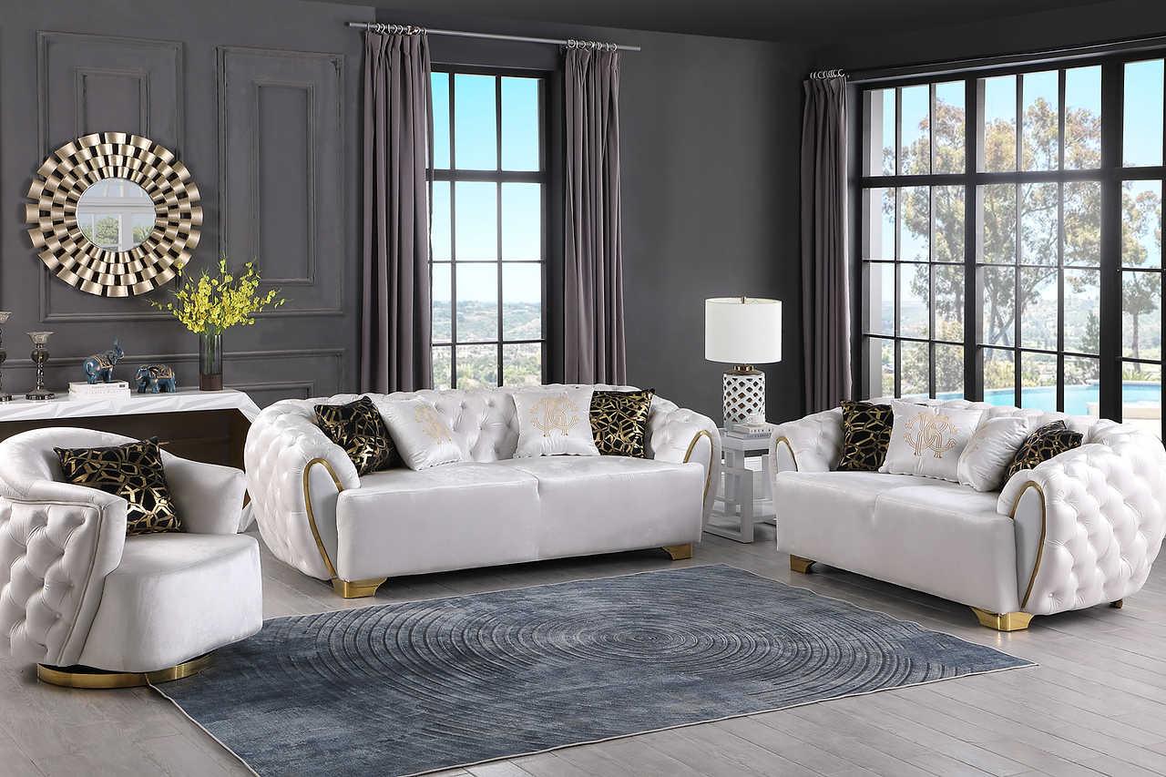 Mila White Floral Upholstered Arm Chair - side angle