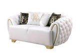 Mila White Floral Upholstered Arm Chair - rear view
