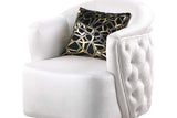 Mila White Floral Upholstered Arm Chair - front angle
