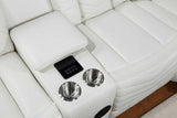 Closeup of leather upholstery on Lucky Charm sectional