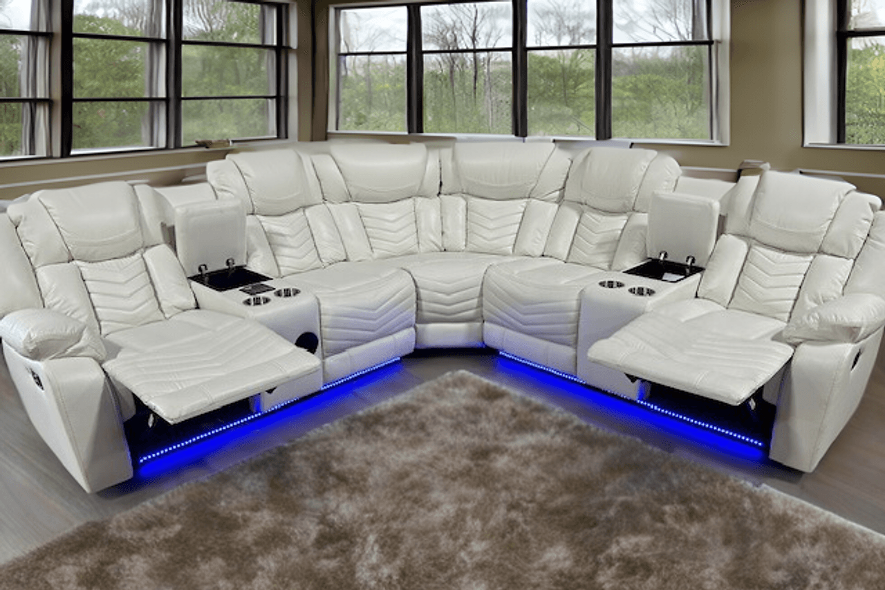Sectional lounge area with reclined seats