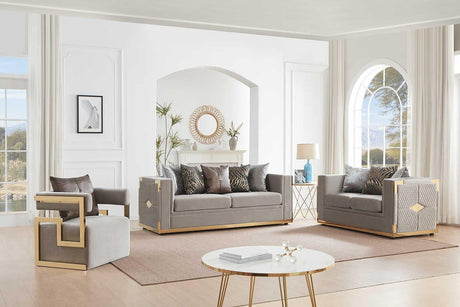 Juliet Taupe Living Room Set main front view