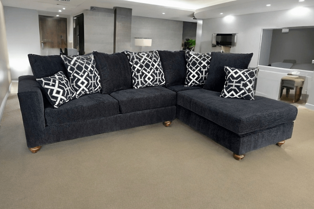 Zander Graphite Sectional sofa front view