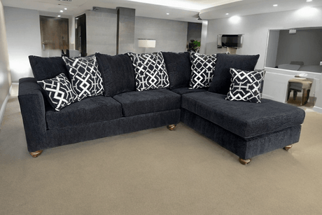 Zander Graphite Sectional sofa front view