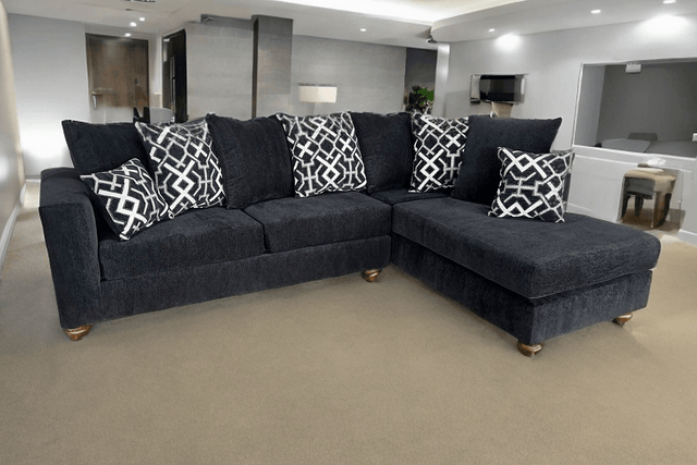 Zander Graphite Sectional sofa front view