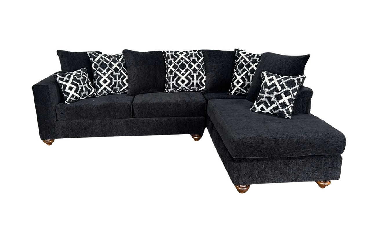 Close-up of Zander Graphite Sectional fabric detail