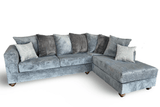 Side view of Rivera Grey Fabric sectional sofa